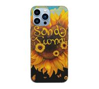 EMPYRI Blessed to Be Called Nana Sunflower Printed Magnetic Case for iPhone 13 Pro Max Case Frosted Shockproof Clear Phone Case Cover 6.7 Inch,High-Speed Charging,Acrylic Back,Not Yellowing