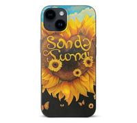 EMPYRI Blessed to Be Called Nana Sunflower Printed Phone Case for iPhone 14, Ultra Slim Scratch-Resistant Shockproof Black TPU Phone Case Cover with Wireless Charging, Anti-Yellowing