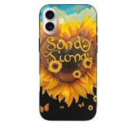 EMPYRI Blessed to Be Called Nana Sunflower Printed Phone Case for iPhone 16 Plus, Ultra Slim Scratch-Resistant Shockproof Black TPU Phone Case Cover with Wireless Charging, Anti-Yellowing