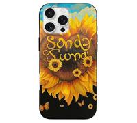 EMPYRI Blessed to Be Called Nana Sunflower Printed Phone Case for iPhone 16 Pro Max, Ultra Slim Scratch-Resistant Shockproof Black TPU Phone Case Cover with Wireless Charging, Anti-Yellowing