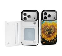 EMPYRI Blessed to Be Called Nana Sunflower Printed Wallet Case for iPhone 17 Pro - Flip Leather Wallet Phone Cases Cover with Card Slots