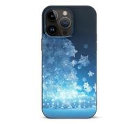 EMPYRI Blue Christmas Snowflake Printed Phone Case for iPhone 14 Pro Max, Ultra Slim Scratch-Resistant Shockproof Black TPU Phone Case Cover with Wireless Charging, Anti-Yellowing