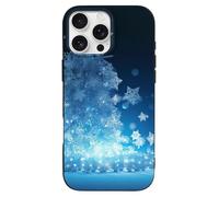 EMPYRI Blue Christmas Snowflake Printed Phone Case for iPhone 16 Pro Max, Ultra Slim Scratch-Resistant Shockproof Black TPU Phone Case Cover with Wireless Charging, Anti-Yellowing