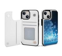 EMPYRI Blue Christmas Snowflake Printed Wallet Case for iPhone 13 - Flip Leather Wallet Phone Cases Cover with Card Slots