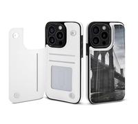 EMPYRI Brooklyn Bridge Printed Wallet Case for iPhone 15 Pro - Flip Leather Wallet Phone Cases Cover with Card Slots