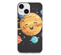 EMPYRI Clear Phone Case for iPhone 13 Mini, Cute Planet Printed Shockproof TPU Phone Cases Cover with Wireless Charging, Scratch-Resistant, Anti-Yellowing