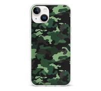 EMPYRI Clear Phone Case for iPhone 14, Green Camouflage Printed Shockproof TPU Phone Cases Cover with Wireless Charging, Scratch-Resistant, Anti-Yellowing