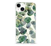 EMPYRI Clear Phone Case for iPhone 14 Plus, Green Eucalyptus Leaves Printed Shockproof TPU Phone Cases Cover with Wireless Charging, Scratch-Resistant, Anti-Yellowing
