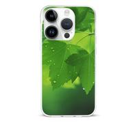 EMPYRI Clear Phone Case for iPhone 14 Pro, Green Nature Printed Shockproof TPU Phone Cases Cover with Wireless Charging, Scratch-Resistant, Anti-Yellowing