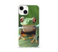 EMPYRI Clear Phone Case for iPhone 15, Green Cute Frog Printed Shockproof TPU Phone Cases Cover with Wireless Charging, Scratch-Resistant, Anti-Yellowing