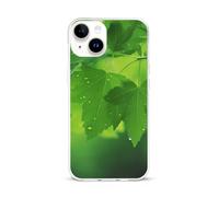 EMPYRI Clear Phone Case for iPhone 15, Green Nature Printed Shockproof TPU Phone Cases Cover with Wireless Charging, Scratch-Resistant, Anti-Yellowing