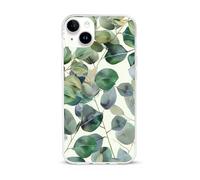 EMPYRI Clear Phone Case for iPhone 15 Plus, Green Eucalyptus Leaves Printed Shockproof TPU Phone Cases Cover with Wireless Charging, Scratch-Resistant, Anti-Yellowing