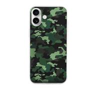 EMPYRI Clear Phone Case for iPhone 16 Plus, Green Camouflage Printed Shockproof TPU Phone Cases Cover with Wireless Charging, Scratch-Resistant, Anti-Yellowing