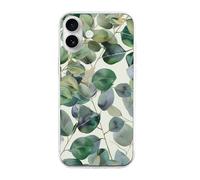 EMPYRI Clear Phone Case for iPhone 16 Plus, Green Eucalyptus Leaves Printed Shockproof TPU Phone Cases Cover with Wireless Charging, Scratch-Resistant, Anti-Yellowing