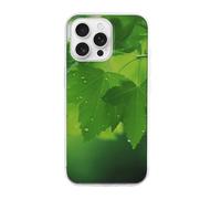 EMPYRI Clear Phone Case for iPhone 16 Pro Max, Green Nature Printed Shockproof TPU Phone Cases Cover with Wireless Charging, Scratch-Resistant, Anti-Yellowing