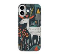 EMPYRI Clear Phone Case for iPhone 16, Scandinavian Animals Printed Shockproof TPU Phone Cases Cover with Wireless Charging, Scratch-Resistant, Anti-Yellowing