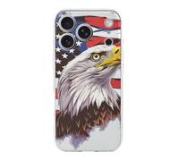 EMPYRI Clear Phone Case for iPhone 17 Pro, Eagle with USA Flag Printed Shockproof TPU Phone Cases Cover with Wireless Charging, Scratch-Resistant, Anti-Yellowing