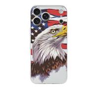 EMPYRI Clear Phone Case for iPhone 17 Pro Max, Eagle with USA Flag Printed Shockproof TPU Phone Cases Cover with Wireless Charging, Scratch-Resistant, Anti-Yellowing