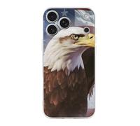 EMPYRI Clear Phone Case for iPhone 17 Pro Max, US Flag Eagle Printed Shockproof TPU Phone Cases Cover with Wireless Charging, Scratch-Resistant, Anti-Yellowing