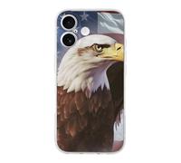 EMPYRI Clear Phone Case for iPhone 17, US Flag Eagle Printed Shockproof TPU Phone Cases Cover with Wireless Charging, Scratch-Resistant, Anti-Yellowing