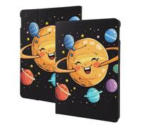 EMPYRI Cute Planet Printed Tablet Case for Ipad 7th Generation 10.2"", Pu Leather Non-Slip Tablet Cases Shockproof Stand Cover with Auto Sleep/Wake Cover