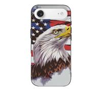 EMPYRI Eagle with USA Flag Printed Phone Case for iPhone 17 Air, Ultra Slim Scratch-Resistant Shockproof Black TPU Phone Case Cover with Wireless Charging, Anti-Yellowing