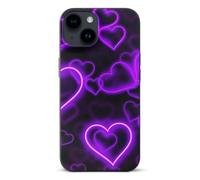 EMPYRI Fashional Purple Hearts Printed Phone Case for iPhone 14, Ultra Slim Scratch-Resistant Shockproof Black TPU Phone Case Cover with Wireless Charging, Anti-Yellowing