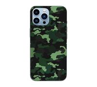 EMPYRI Green Camo Printed Magnetic Case for iPhone 13 Pro Max Case Frosted Shockproof Clear Phone Case Cover 6.7 Inch,High-Speed Charging,Acrylic Back,Not Yellowing