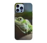 EMPYRI Green Lizard Printed Magnetic Case for iPhone 13 Pro Max Case Frosted Shockproof Clear Phone Case Cover 6.7 Inch,High-Speed Charging,Acrylic Back,Not Yellowing