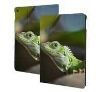 EMPYRI Green Lizard Printed Tablet Case for Ipad 7th Generation 10.2"", Pu Leather Non-Slip Tablet Cases Shockproof Stand Cover with Auto Sleep/Wake Cover