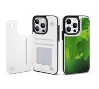 EMPYRI Green Nature Printed Wallet Case for iPhone 14 Pro - Flip Leather Wallet Phone Cases Cover with Card Slots