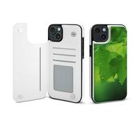 EMPYRI Green Nature Printed Wallet Case for iPhone 15 Plus - Flip Leather Wallet Phone Cases Cover with Card Slots