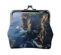 EMPYRI Ireland Outdoors County Clare The Cliffs Printed Leather Kiss-Lock Wallet For Women - Compact And Secure Coin Purse