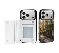 EMPYRI Italian Old Street Printed Wallet Case for iPhone 17 Pro - Flip Leather Wallet Phone Cases Cover with Card Slots