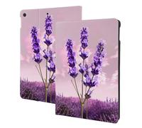 EMPYRI Lavender Flower Printed Tablet Case for Ipad 7th Generation 10.2"", Pu Leather Non-Slip Tablet Cases Shockproof Stand Cover with Auto Sleep/Wake Cover