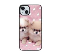 EMPYRI Pomeranians Puppies and Point Printed Case for iPhone 15 Plus Cases, Soft Glass Shockproof TPU Phone Case Cover for iPhone 15 Plus 6.7 Inch, Not Yellowing