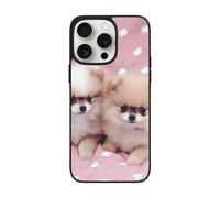 EMPYRI Pomeranians Puppies and Point Printed Case for iPhone 15 Pro Max Cases, Soft Glass Shockproof TPU Phone Case Cover for iPhone 15 Pro Max 6.7 Inch, Not Yellowing