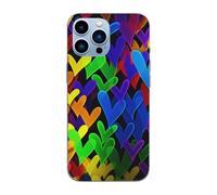 EMPYRI Rainbow Heart Printed Magnetic Case for iPhone 13 Pro Case Frosted Shockproof Clear Phone Case Cover 6.1 Inch,High-Speed Charging,Acrylic Back,Not Yellowing