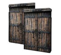 EMPYRI Rustic Stall Wooden Door Printed Tablet Case for Ipad 7th Generation 10.2"", Pu Leather Non-Slip Tablet Cases Shockproof Stand Cover with Auto Sleep/Wake Cover