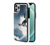 EMPYRI Snowboarding Wallet Case for iPhone 12 Mini Case, Pu Leather Wallet Case with Card Holder, Shockproof Phone Cover for iPhone 12 Mini Case 5.4" White