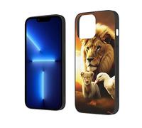 EMPYRI Sunset Lion and Bird Printed Case for iPhone 13 Pro Max Cases 6.7 Inch Shockproof Phone Case Cover Not Yellowing Anti-Fingerprint