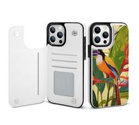 EMPYRI Tropical Bird of Paradise Printed Wallet Case for iPhone 14 Pro Max - Flip Leather Wallet Phone Cases Cover with Card Slots