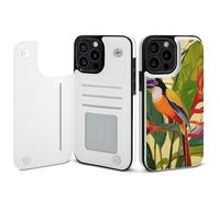 EMPYRI Tropical Bird of Paradise Printed Wallet Case for iPhone 15 Pro Max - Flip Leather Wallet Phone Cases Cover with Card Slots
