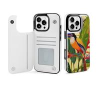 EMPYRI Tropical Bird of Paradise Printed Wallet Case for iPhone 16 Pro Max - Flip Leather Wallet Phone Cases Cover with Card Slots