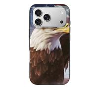 EMPYRI US Flag Eagle Printed Phone Case for iPhone 17 Pro, Ultra Slim Scratch-Resistant Shockproof Black TPU Phone Case Cover with Wireless Charging, Anti-Yellowing