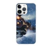 EMPYRI Winter Christmas Snow Night Railway Train Printed Phone Case for iPhone 14 Pro Cases 6.1 Inch Clear Shockproof Phone Cover,Not Yellowing,Wireless Fast Charging