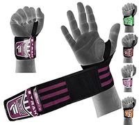 EMRAH ''HEAVY DUTY'' Weight Lifting Wrist Wraps Gym Straps Bodybuilding Power Training Workout Exercise (Purple)