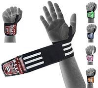 EMRAH ''HEAVY DUTY'' Weight Lifting Wrist Wraps Gym Straps Bodybuilding Training Workout Exercise (Black)