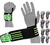 EMRAH ''HEAVY DUTY'' Weight Lifting Wrist Wraps Gym Straps Bodybuilding Training Workout Exercise (Green)