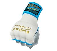 EMRAH Pro Boxing Hand Wraps quick wrist boxing wraps Pro Grip Inner wraps handwraps with Long Boxing Wrist Straps (White/Blue, Small)